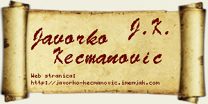 Javorko Kecmanović vizit kartica